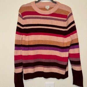 Colorful pink striped sweater
